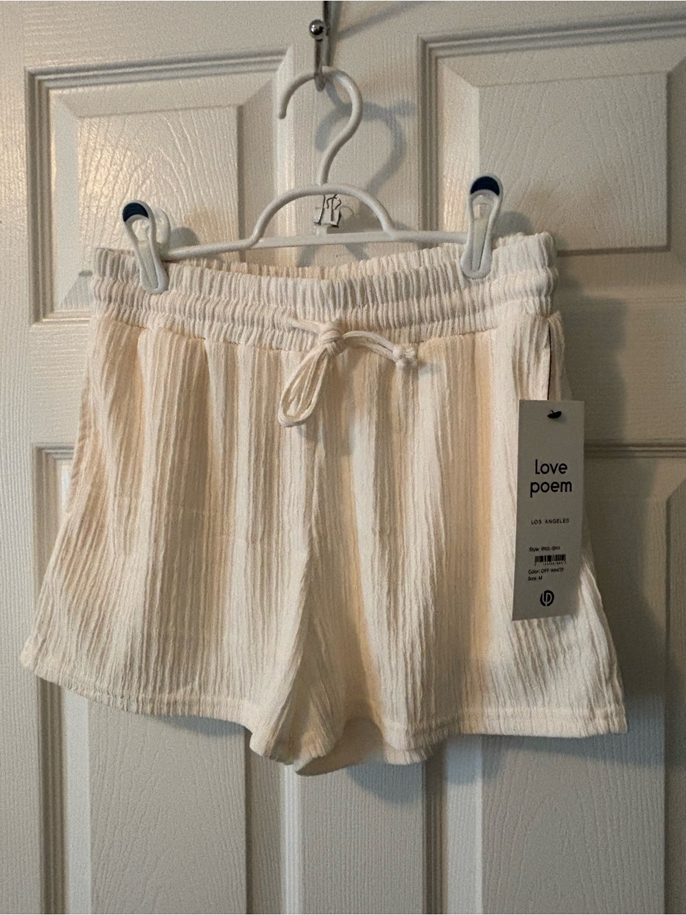 Love Poem Cream Drawstring Athletic Shorts